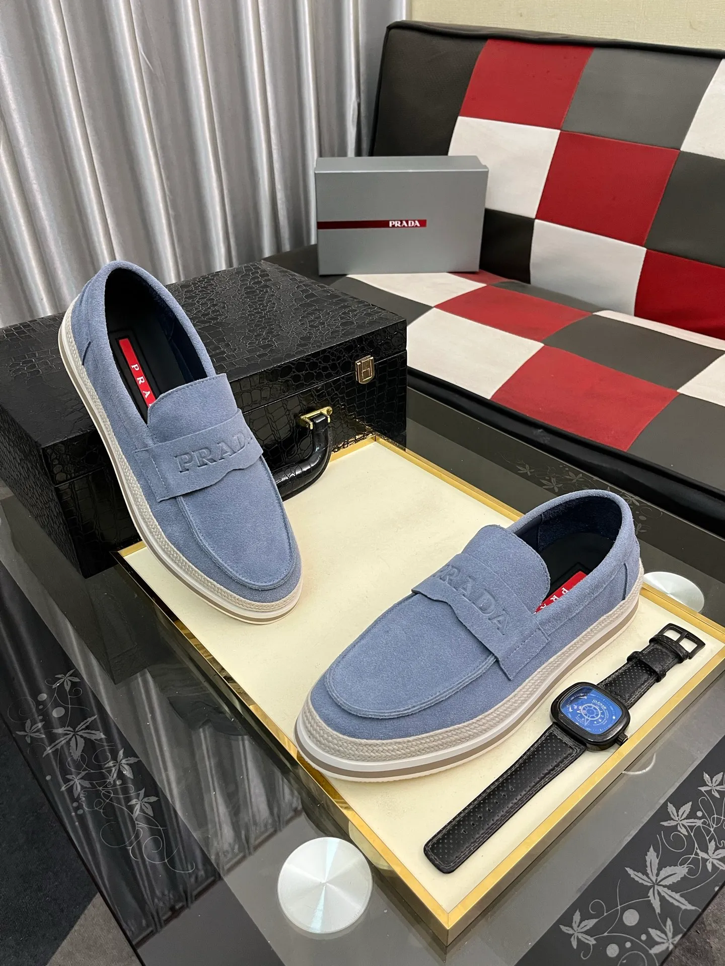 Men's men's shoes 💰458⌚️⌚️prada: new spring and summer casual shoes, sports sneakers, fabric: imported cowhide, lining: original lining, sole: original sole, size: 38-445️⃣color optional